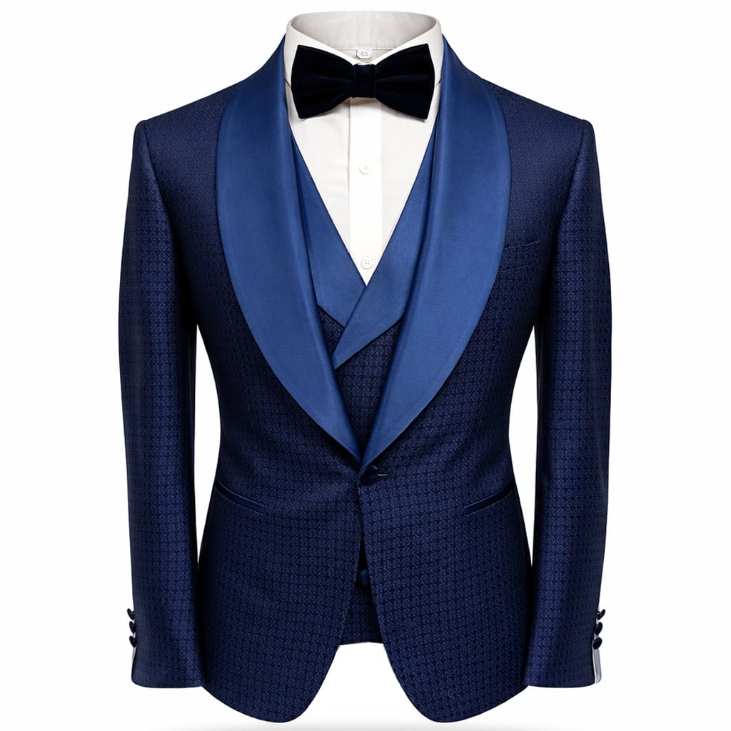 GR CLOTHING GRP DBA ROSSI XTUS Rossiman Premium Pinstripe Tuxedo 3 Piece Suit/Smoking R