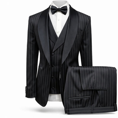 GR CLOTHING GRP DBA ROSSI XTUS RM1969 / SM Rossiman Premium Pinstripe Tuxedo 3 Piece Suit/Smoking R