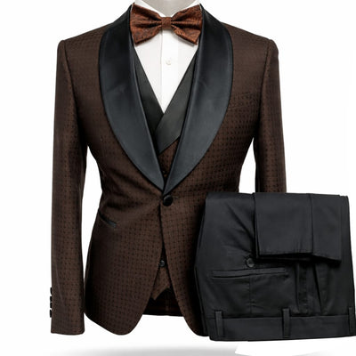 GR CLOTHING GRP DBA ROSSI XTUS RM1951 / SM Rossiman Premium Pinstripe Tuxedo 3 Piece Suit/Smoking R