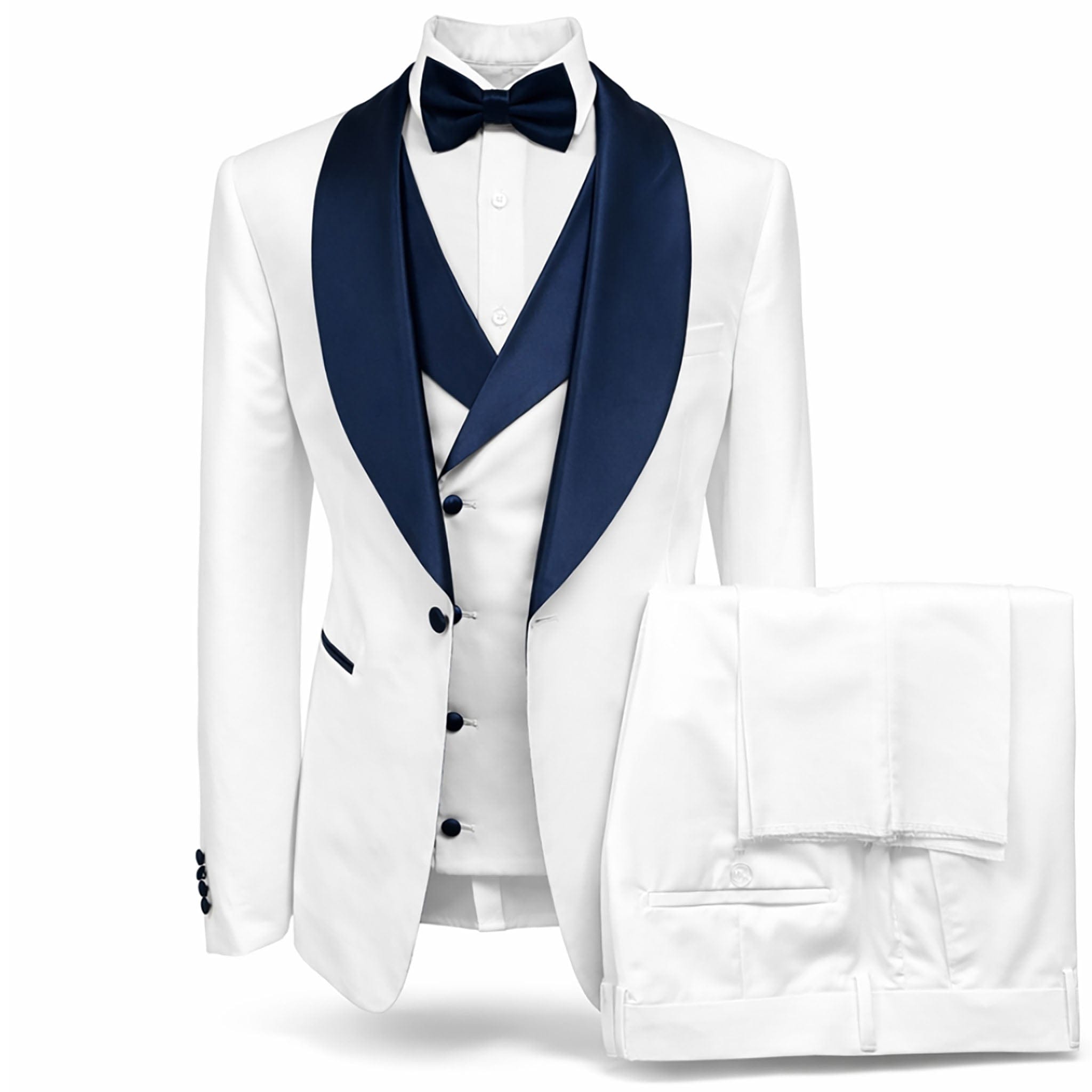 GR CLOTHING GRP DBA ROSSI XTUS RM1961 / MED Rossiman Premium Pinstripe Tuxedo 3 Piece Suit/Smoking R