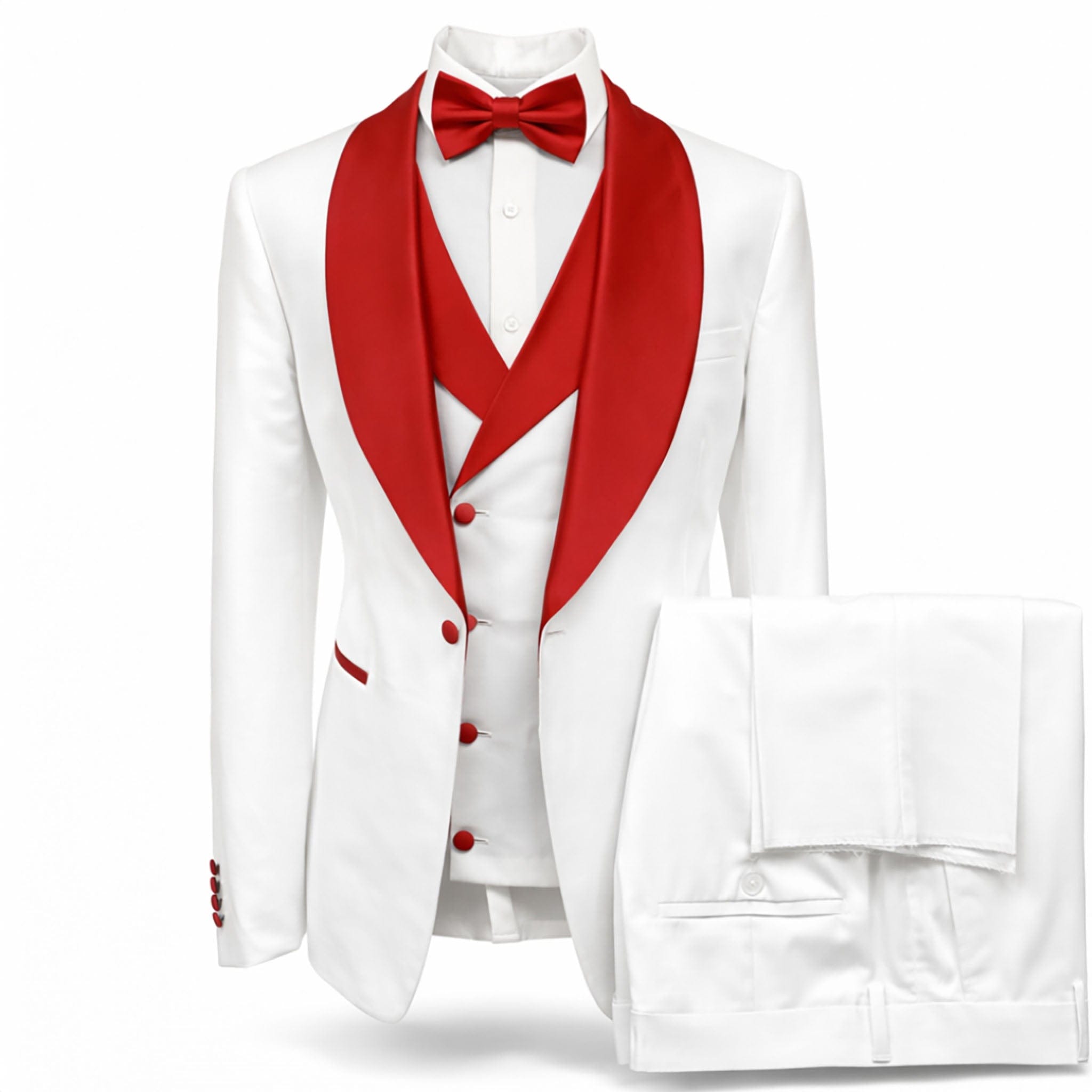 GR CLOTHING GRP DBA ROSSI XTUS RM1962 / MED Rossiman Premium Pinstripe Tuxedo 3 Piece Suit/Smoking R