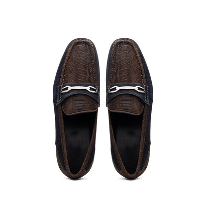 Hugo Ostrich Brown / Navy