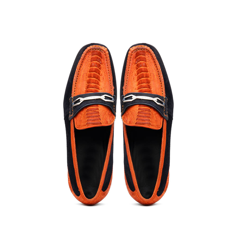 Hugo Ostrich Orange / Navy
