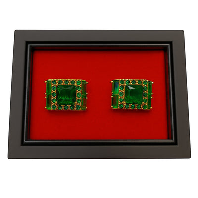 Imani uomo AC Golden-Green Emerald Green & Gold Statement Cufflinks