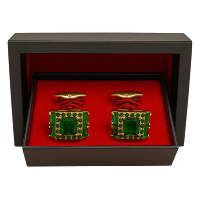 Imani uomo AC Golden-Green Emerald Green & Gold Statement Cufflinks