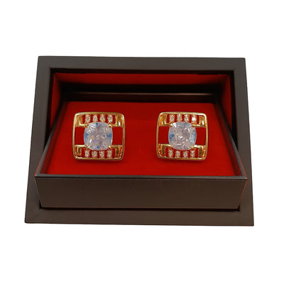 Imani uomo AC Golden Gold & Crystal Square Cufflinks