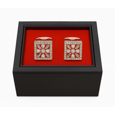 Imani uomo AC Golden-Diamond Gold & Diamond-Inspired Square Cufflinks