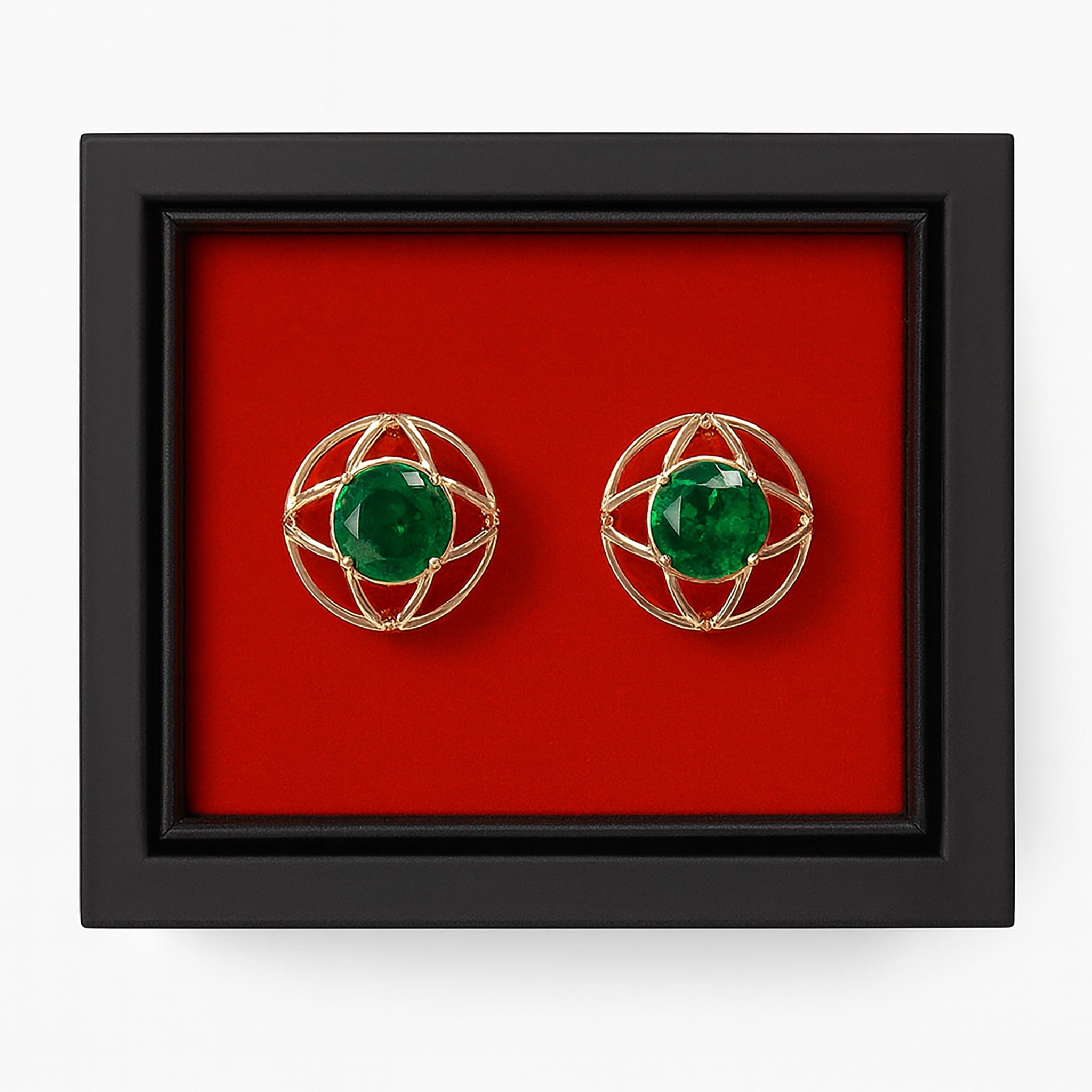 Imani uomo AC Golden-Green Golden& Emerald Star Emblem Cufflinks