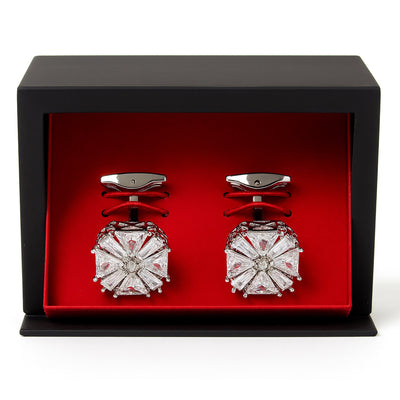 Imani uomo AC Silver Luxury Geometric Starburst Cufflinks