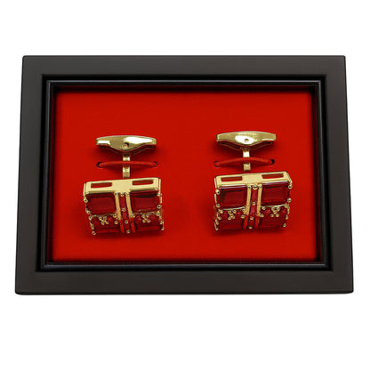 Imani uomo AC Golden-Red Luxury Red & Gold Gift Box Cufflinks