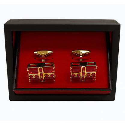 Imani uomo AC Golden-Red Luxury Red & Gold Gift Box Cufflinks