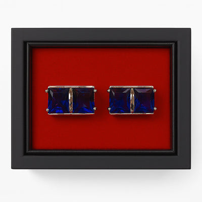 Imani uomo AC Gold Sapphire Blue & Golden Rectangular Cufflinks