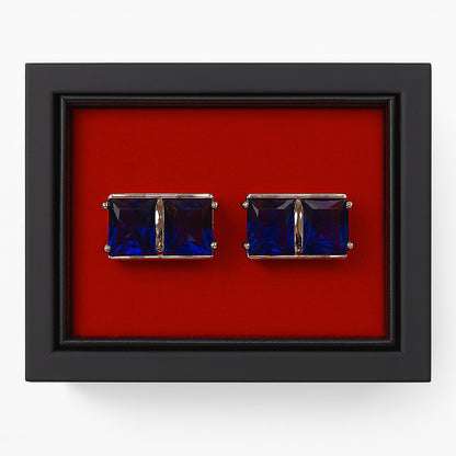 Imani uomo AC Gold Sapphire Blue & Golden Rectangular Cufflinks