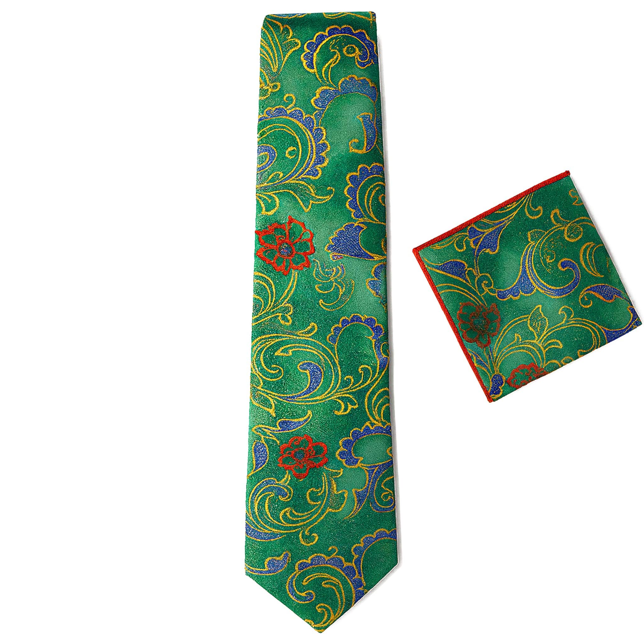 Imani uomo N T Green Fancy tie/Hanky set