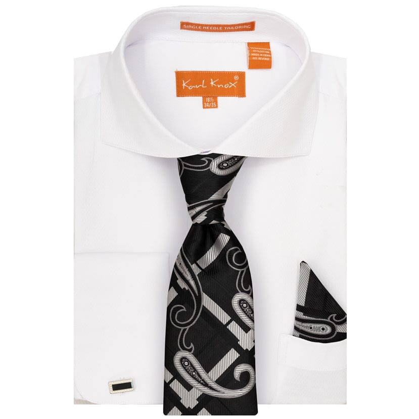 KARL KNOX, INC S CT WHT 4/5 / 15.5 KARLKNOX SHIRT, TIE, HANKY &CUFFLINKS/Sx4527