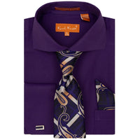 KARL KNOX, INC S CT PRPL 4/5 / 15.5 KARLKNOX SHIRT, TIE, HANKY &CUFFLINKS/Sx4527