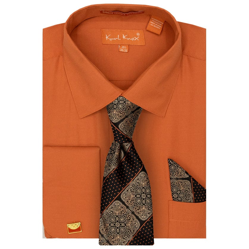 KARL KNOX, INC S CT RUST 4/5 / 15.5 KARLKNOX SHIRT, TIE, HANKY &CUFFLINKS/Sx4531