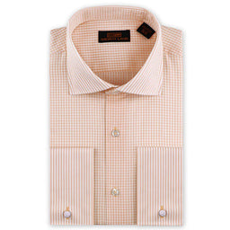 LND NECKWEAR INC. S C S.LAV4/5 / 15.5 Steven Land Checks & Stripe’s French Cuff &  Spread collar Dress Shirt/Ds2207