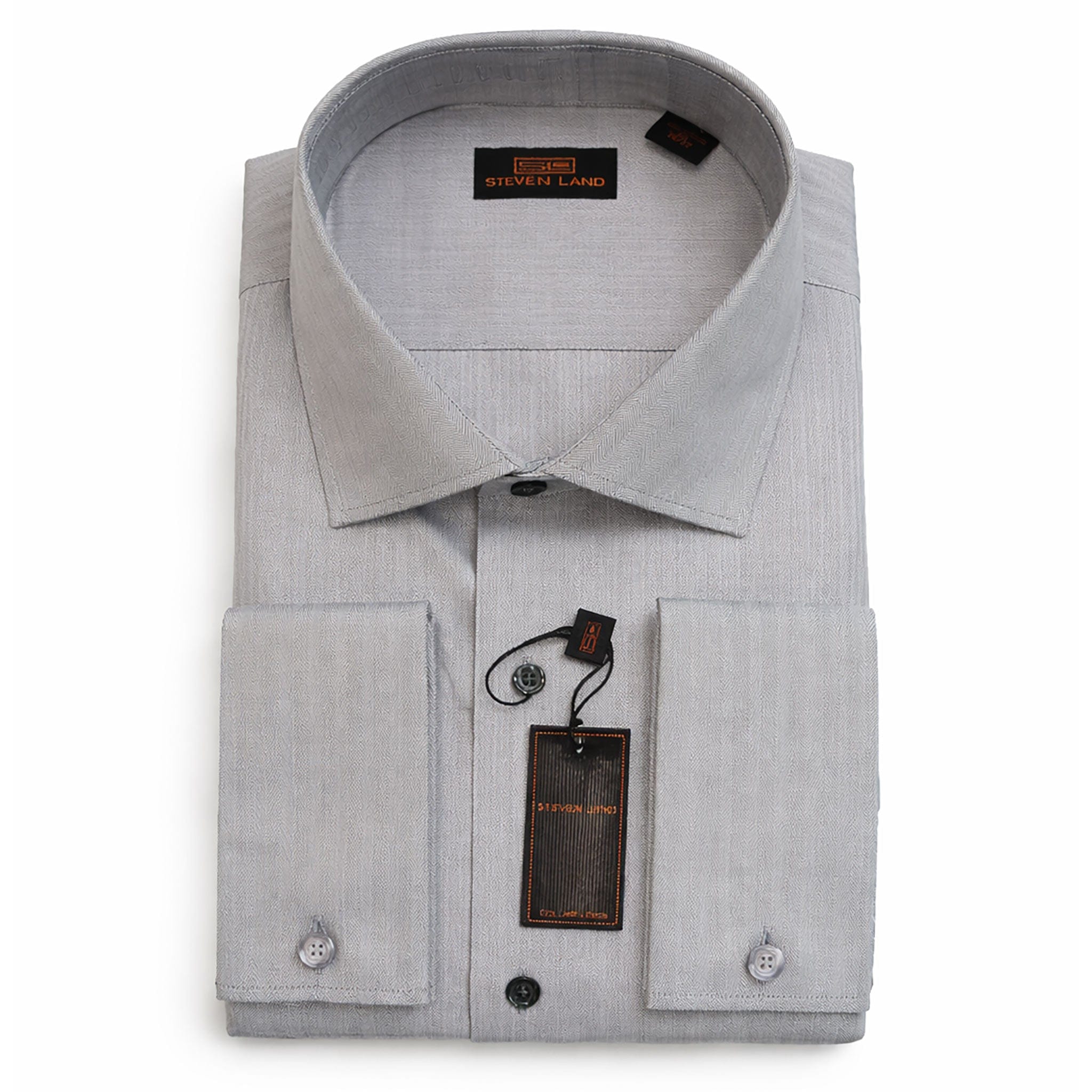 LND NECKWEAR INC. S C GREY 4/5 / 15 Steven Land Dress Shirt