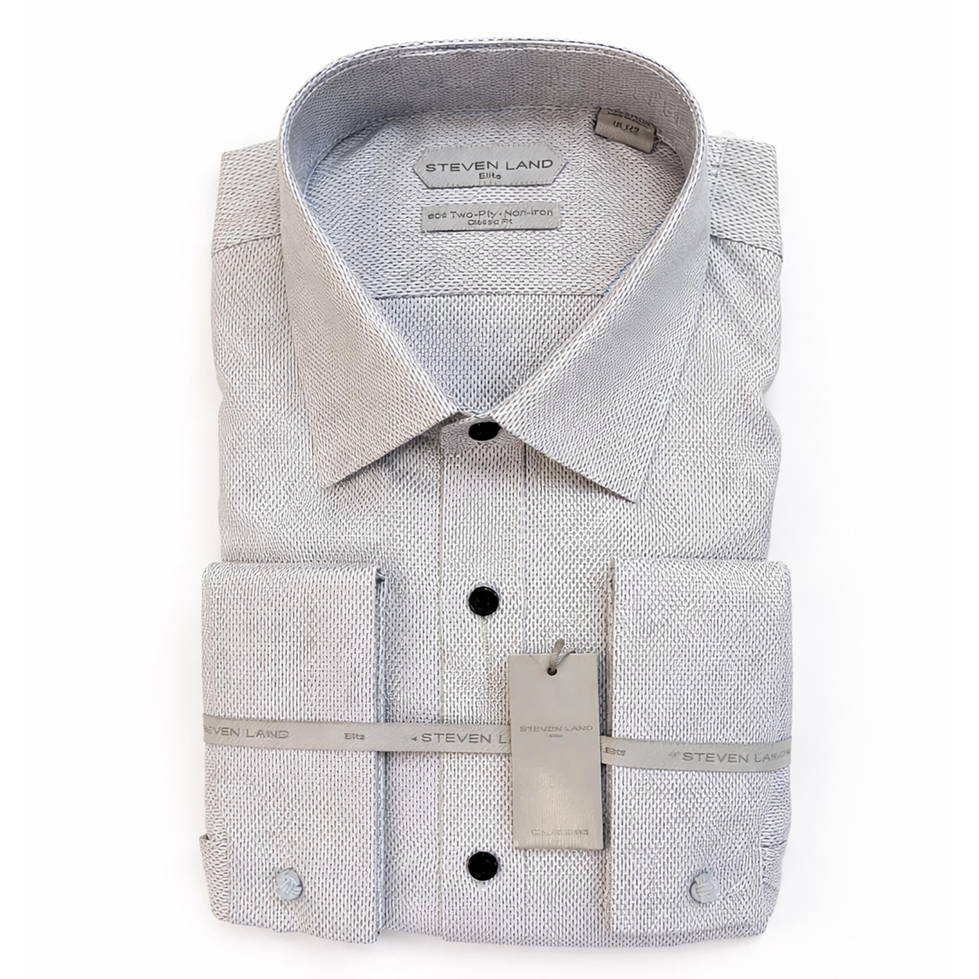 LND NECKWEAR INC. S C SILVER 4/5 / 15 Steven Land Dress Shirt