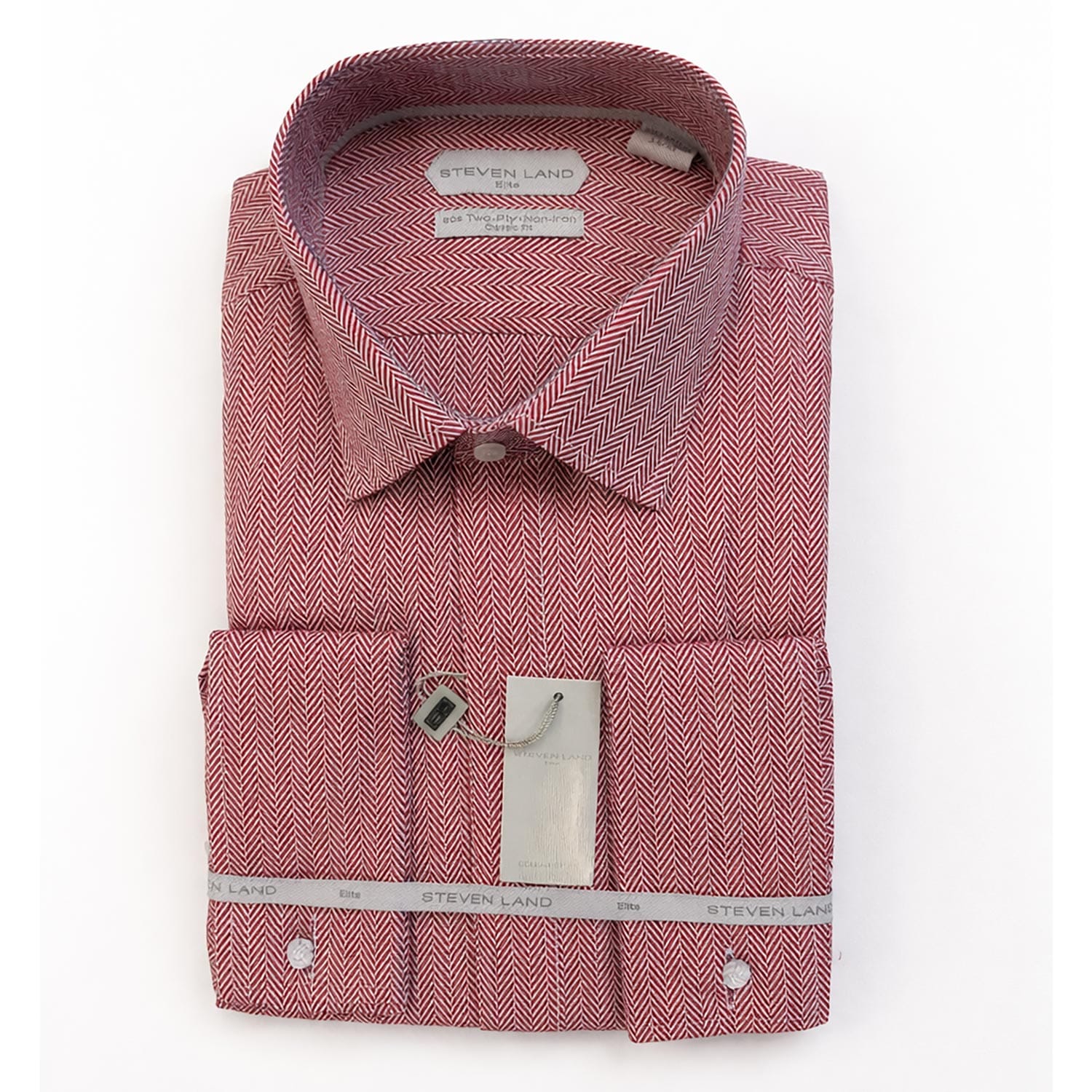 LND NECKWEAR INC. S C RED 4/5 / 15 Steven Land Dress Shirt
