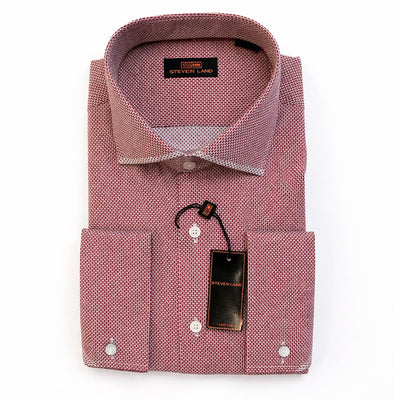 LND NECKWEAR INC. S C BURGUNDY 4/5 / 15 Steven Land Dress Shirt
