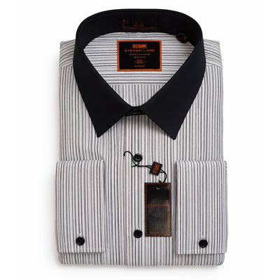 LND NECKWEAR INC. S C BLACK 4/5 / 15 Steven Land Dress Shirt