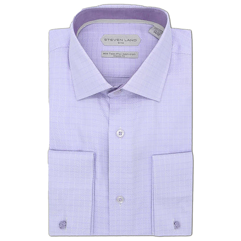 LND NECKWEAR INC. S C PURPL4/5 / 15.5 Steven Land Elite | Non Iron Weave Check Dress Shirt/Dsw2108