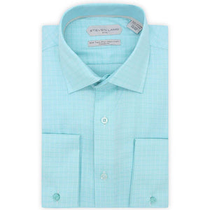 LND NECKWEAR INC. S C AQUA 4/5 / 15.5 Steven Land Elite | Non Iron Weave Check Dress Shirt/Dsw2108