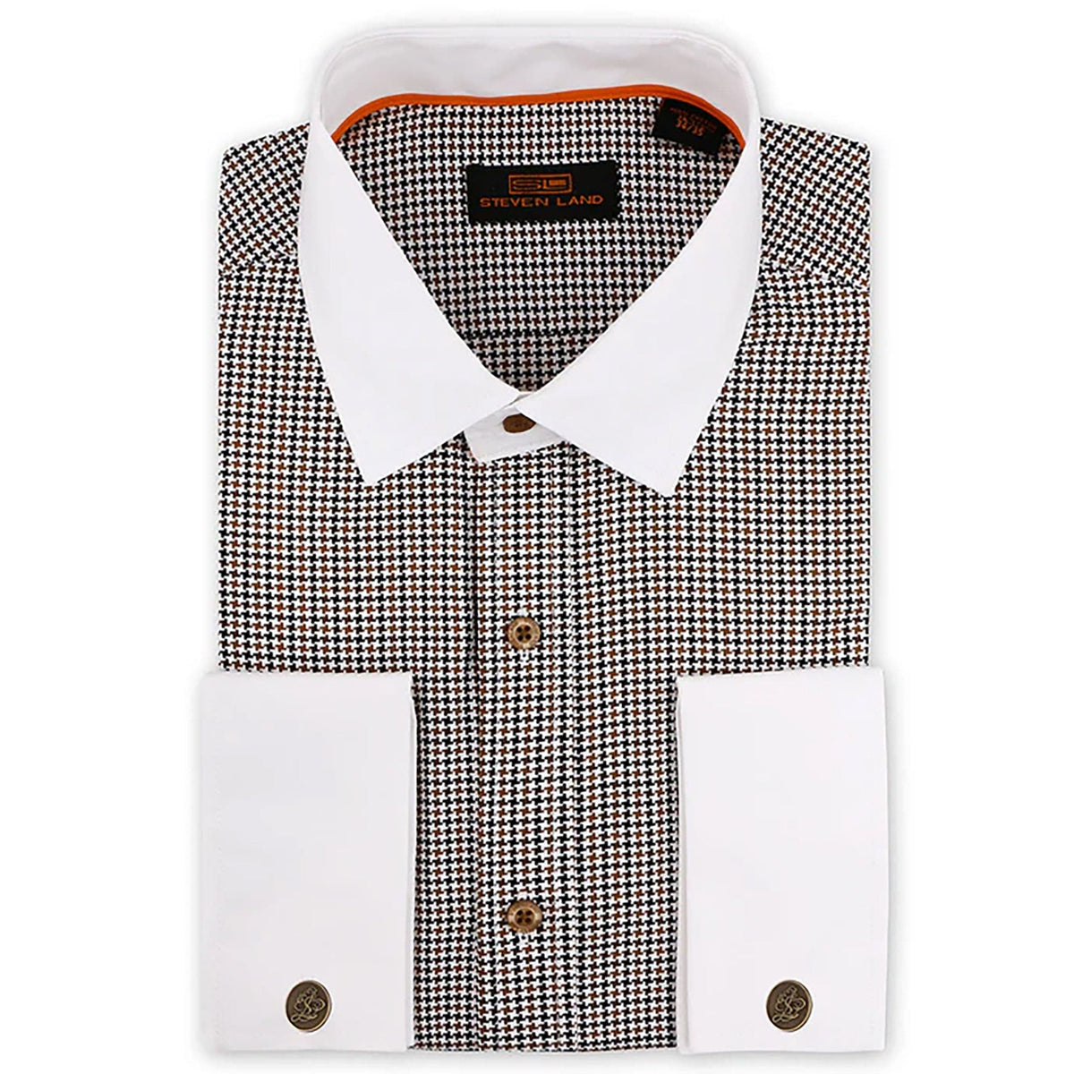 LND NECKWEAR INC. S C BRN 4/5 / 15.5 Steven Land | Executive Shirt/Ds2235