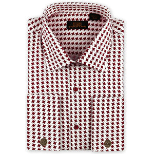 LND NECKWEAR INC. S C BRICK4/5 / 15.5 Steven Land Star-Tooth Shirt/Ds2220