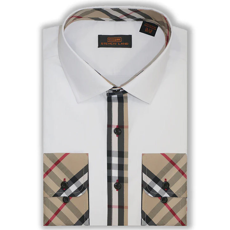 LND NECKWEAR INC. S C KHAK 4/5 / 15.5 Steven Land | Tartan Ⅱ/Ds261