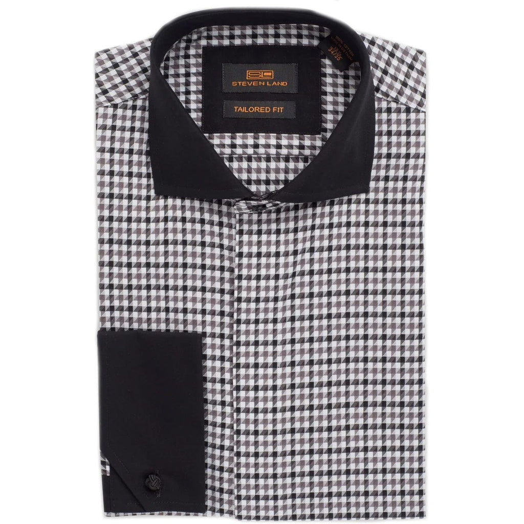 LND NECKWEAR INC. S C BLK 34/5 / 15.5 STEVENLAND Jago Dress Shirt | French Cuff & Spread Collar /Ds325