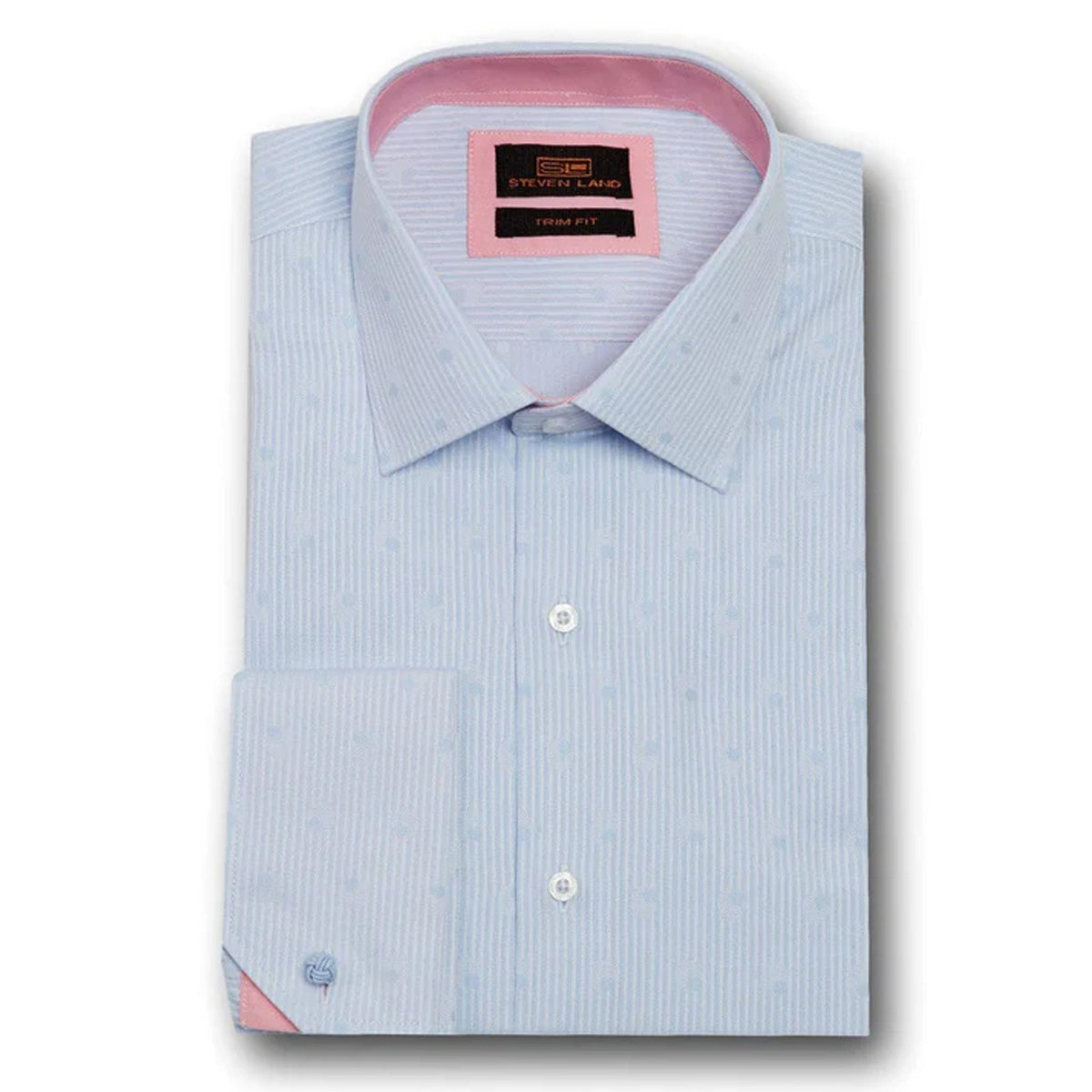 LND NECKWEAR INC. S C BLUE 4/5 / 15.5 Ta1717 Steven Land | Angled Cuff Dress Shirt