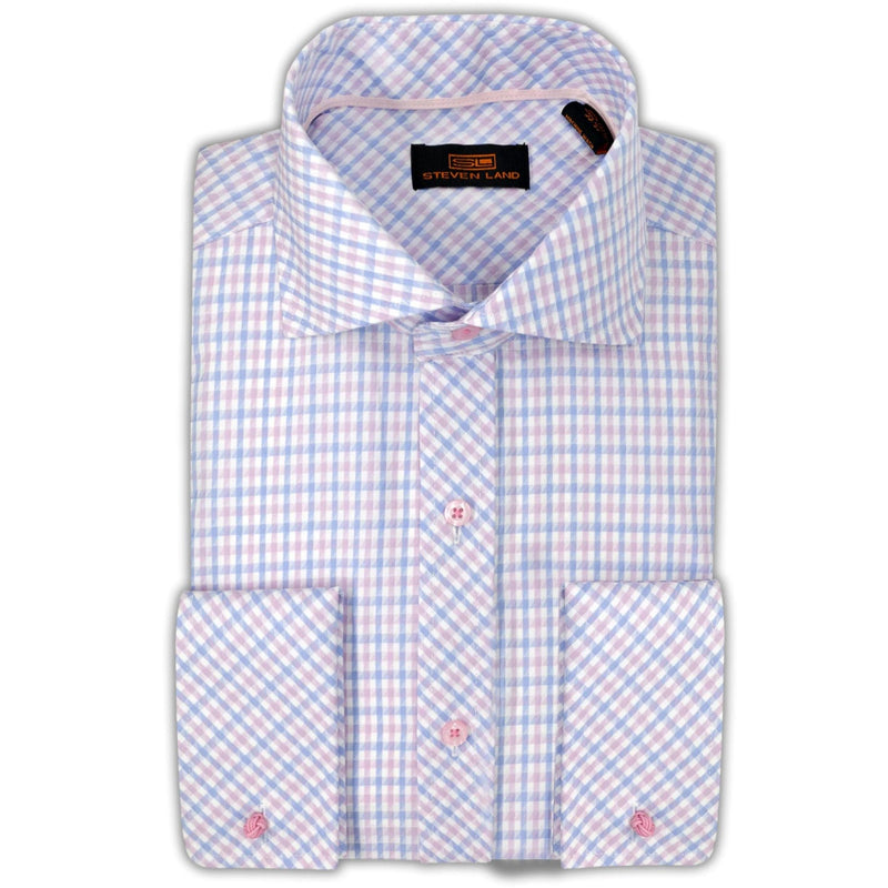 LND NECKWEAR INC. S C teven Land Dress Shirt | Trim and Classic Fit | Arlo 100% Cotton | Color Green/Ds2327