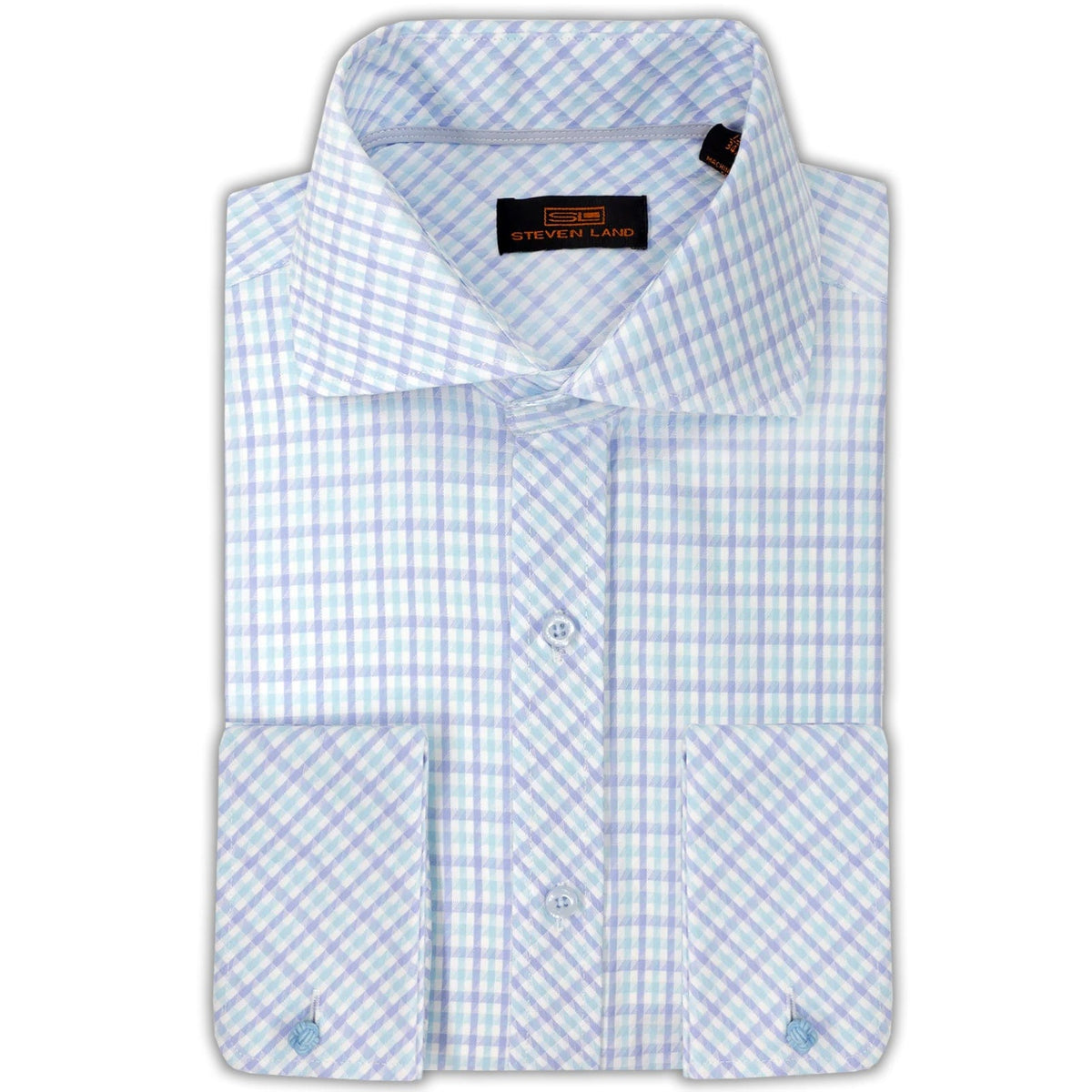 LND NECKWEAR INC. S C teven Land Dress Shirt | Trim and Classic Fit | Arlo 100% Cotton | Color Green/Ds2327