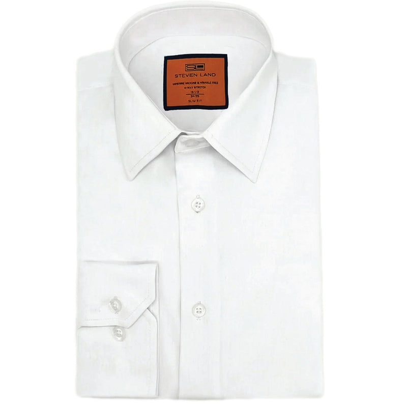 LND NECKWEAR INC. S C WHITE / 15.5 Travel Dress Shirt | Barrel Cuff -Tc100