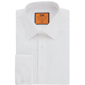 LND NECKWEAR INC. S CF WHITE / 15.5 Steven Land Dress Shirt| Classic Fit | French Cuff | 100% Cotton/Ds115f 4/5