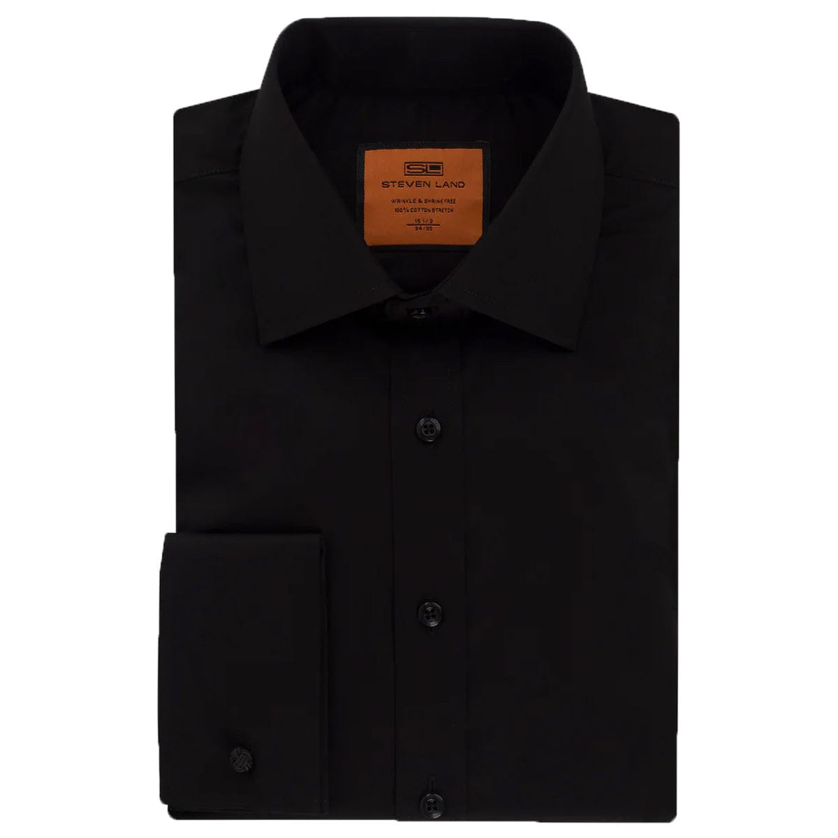 LND NECKWEAR INC. S CF BLACK / 15.5 Steven Land Dress Shirt| Classic Fit | French Cuff | 100% Cotton/Ds115f 4/5