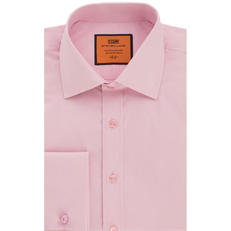 LND NECKWEAR INC. S CF PINK / 15.5 Steven Land Dress Shirt| Classic Fit | French Cuff | 100% Cotton/Ds115f 4/5