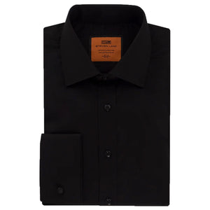 LND NECKWEAR INC. S CF BLACK / 16.5 Steven Land Dress Shirt| Classic Fit | French Cuff | 100% Cotton/Ds115f 6/7