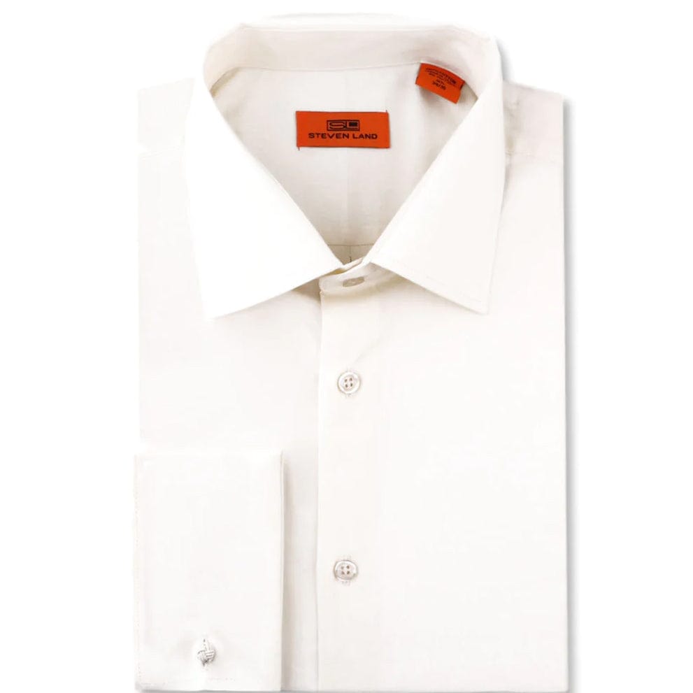 LND NECKWEAR INC. S CF EGGSHELL / 16.5 Steven Land Dress Shirt| Classic Fit | French Cuff | 100% Cotton/Ds115f 6/7