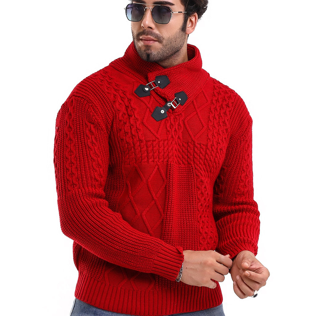 MADE IN TURKEY K S L FASHION SWEATER-8785  RED