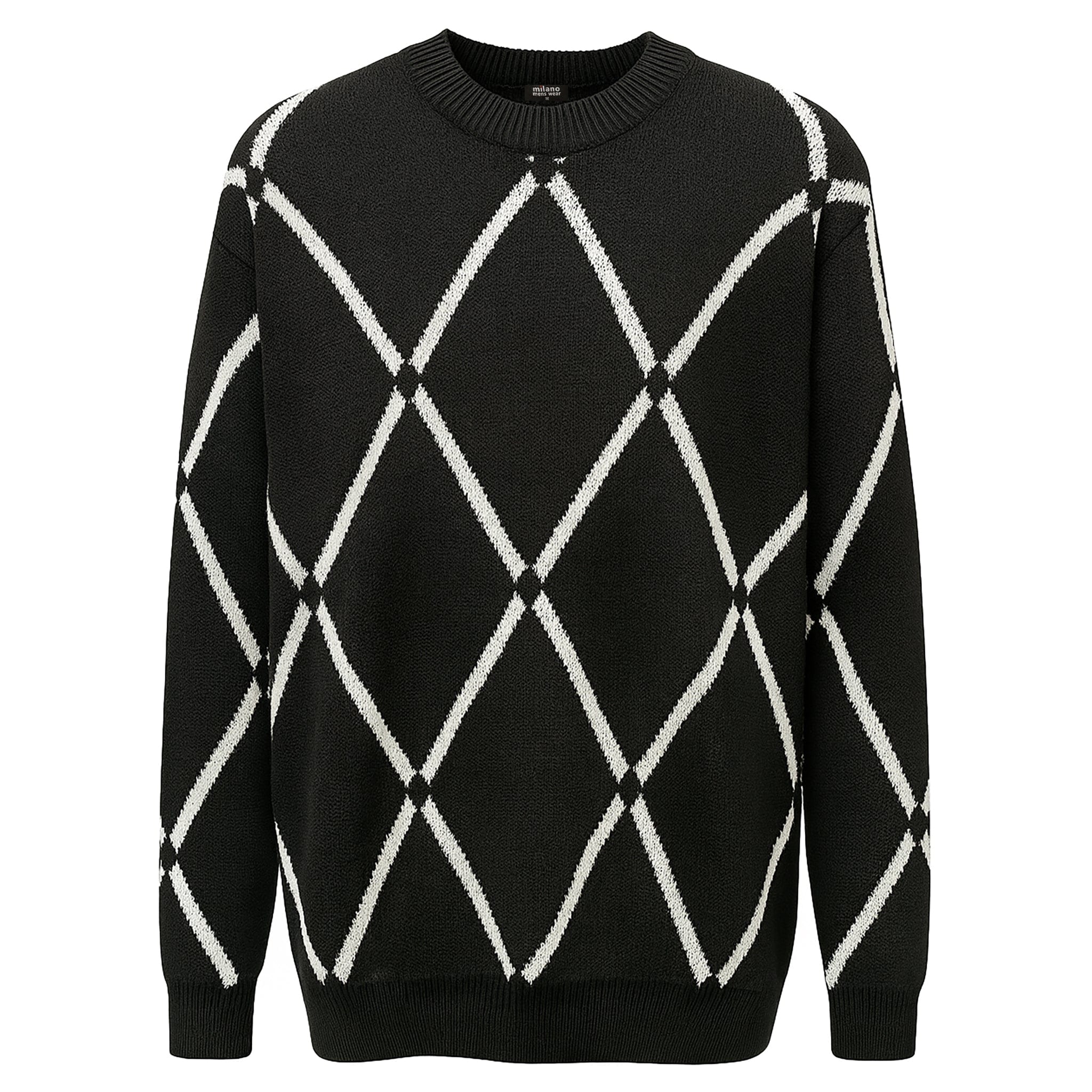 MADE IN TURKEY K S BLACK-WHITE / M MILANO EXCLUSIVE SWEATER-M35004