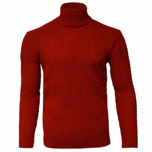 MADE IN TURKEY T PL RED / MED CABLE TURTLENECK/8702