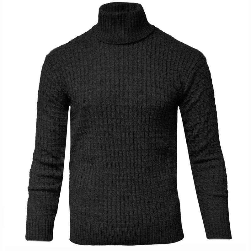 MADE IN TURKEY T PL BLACK / MED CABLE TURTLENECK/8702