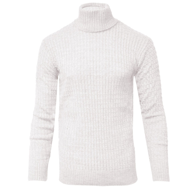 MADE IN TURKEY T PL WHITE / MED CABLE TURTLENECK/8702