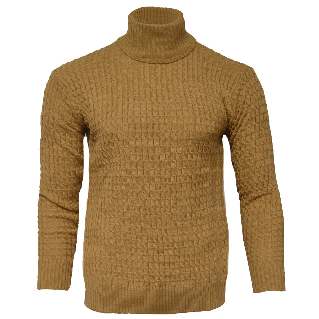 MADE IN TURKEY T PL TAN / MED CABLE TURTLENECK/8702