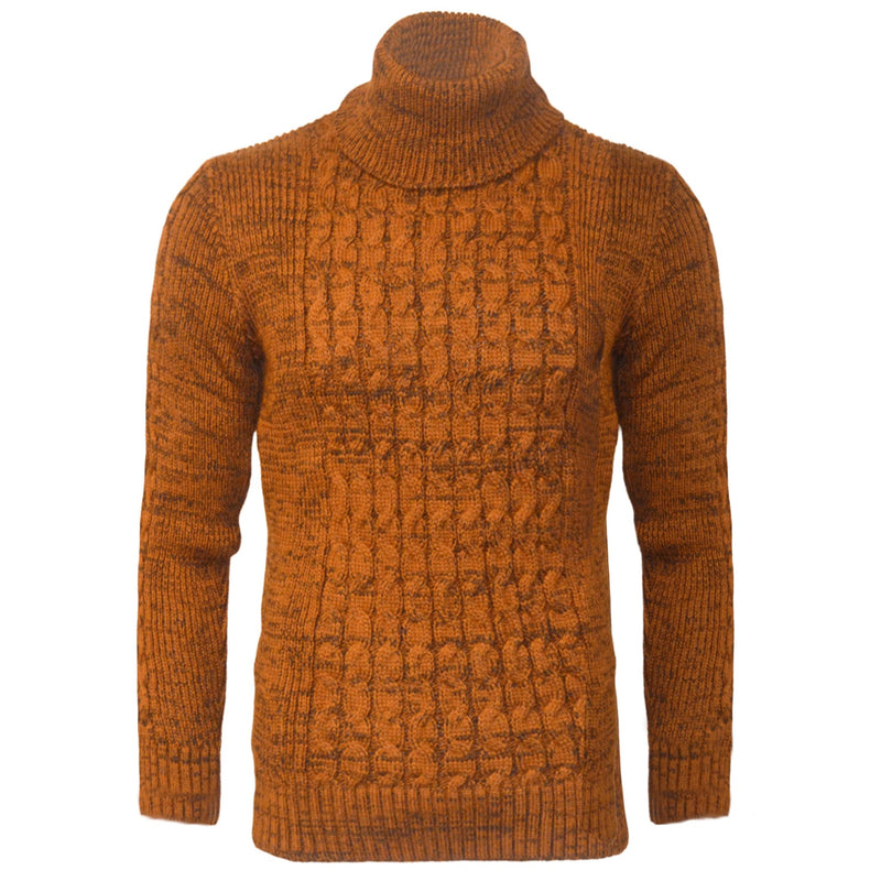 MADE IN TURKEY T PL MUSTARD / MED CABLE TURTLENECK SWEATER/8702