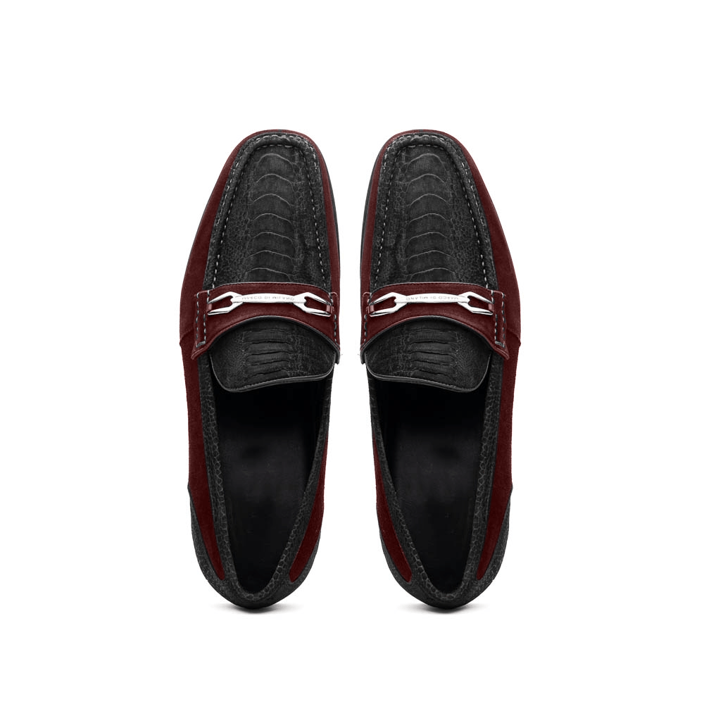 Marco Di Milano FT Hugo Ostrich Black / Wine